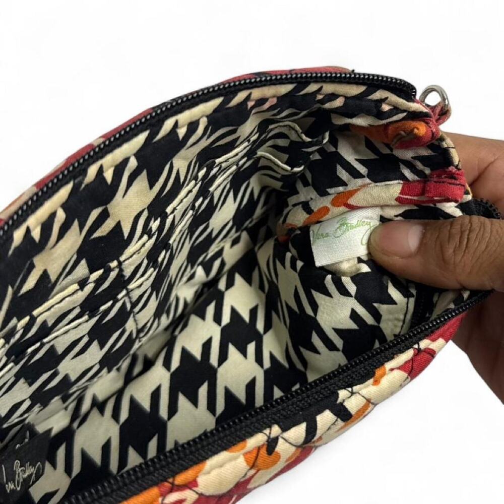 Vera Bradley push lock red floral wristlet wallet - Picture 5 of 8